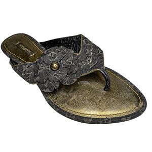 Louis Vuitton Blue Denim Monogram Logo Slide Sandals EU 38.5 Low Heel Designer